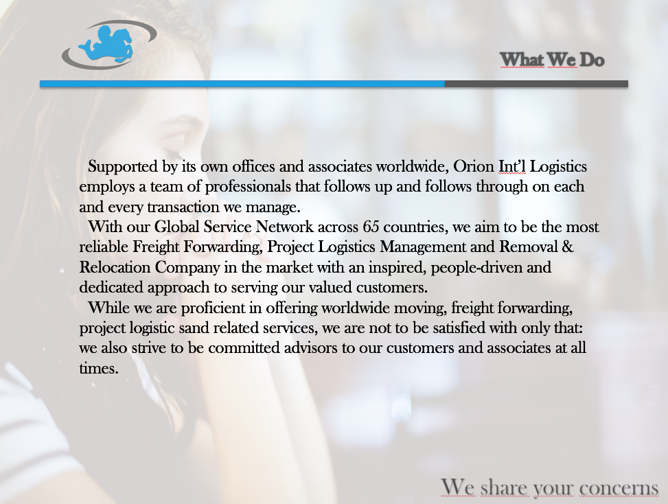 ORION INTERNATIONAL LOGISTICS Orion Uluslararası Lojistik